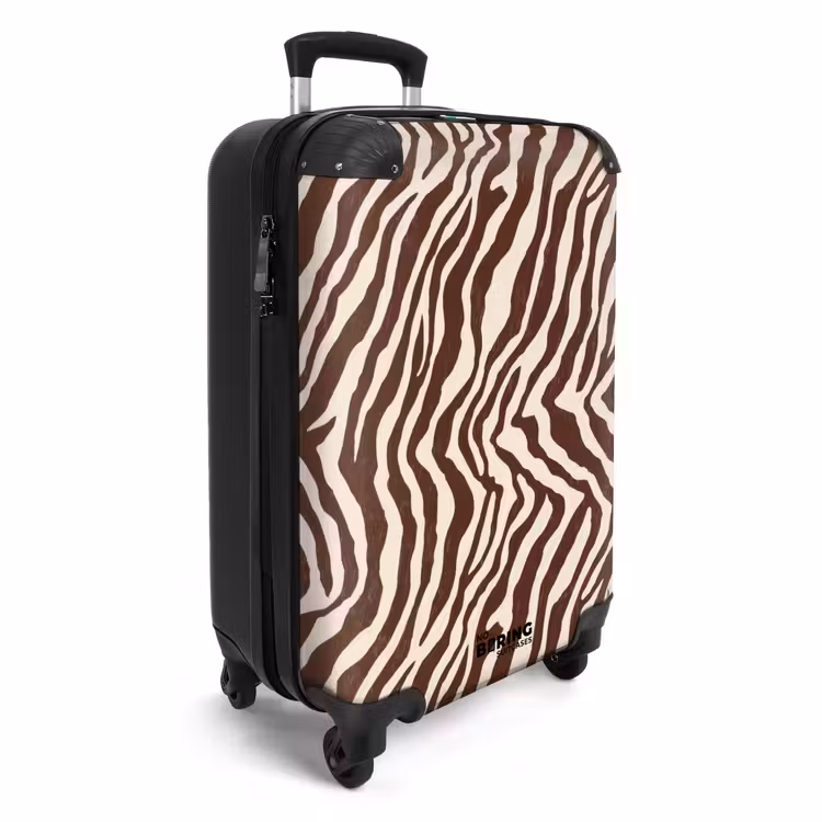 Suitcase - Zebra - Pattern - Black - White — 4