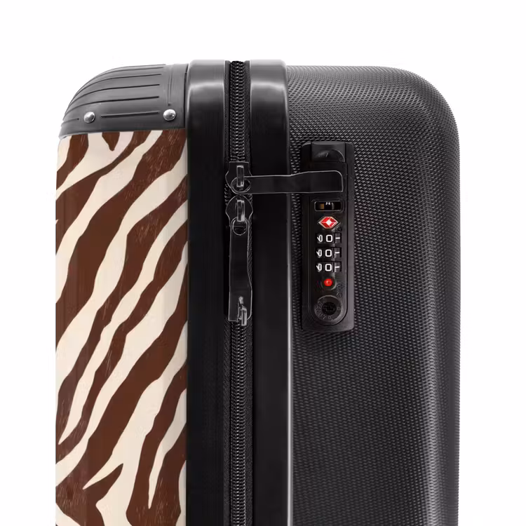 Suitcase - Zebra - Pattern - Black - White — 5