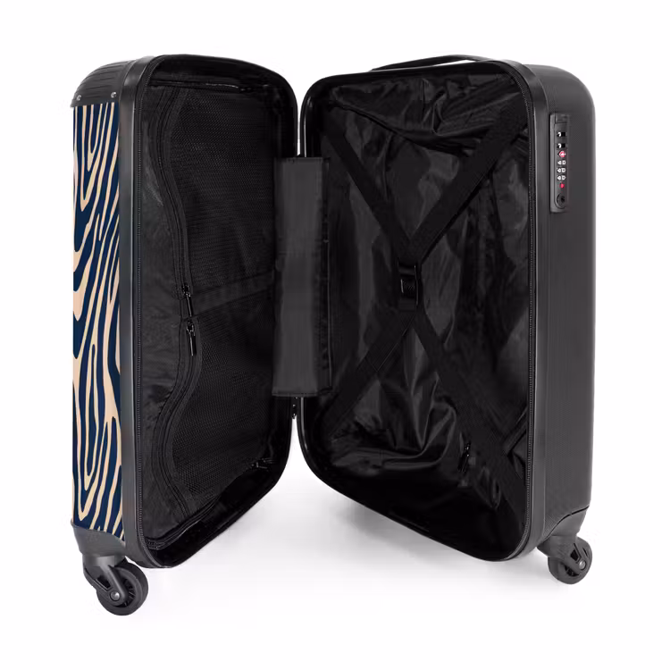 Suitcase - Zebra - Pattern - Blue - Beige — 3