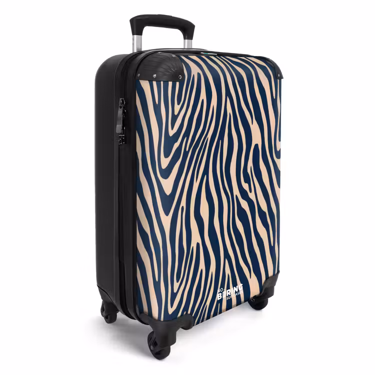 Suitcase - Zebra - Pattern - Blue - Beige — 4
