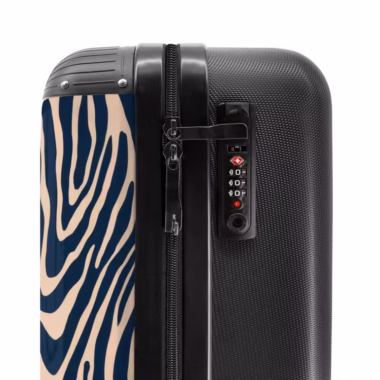 Suitcase - Zebra - Pattern - Blue - Beige — 5