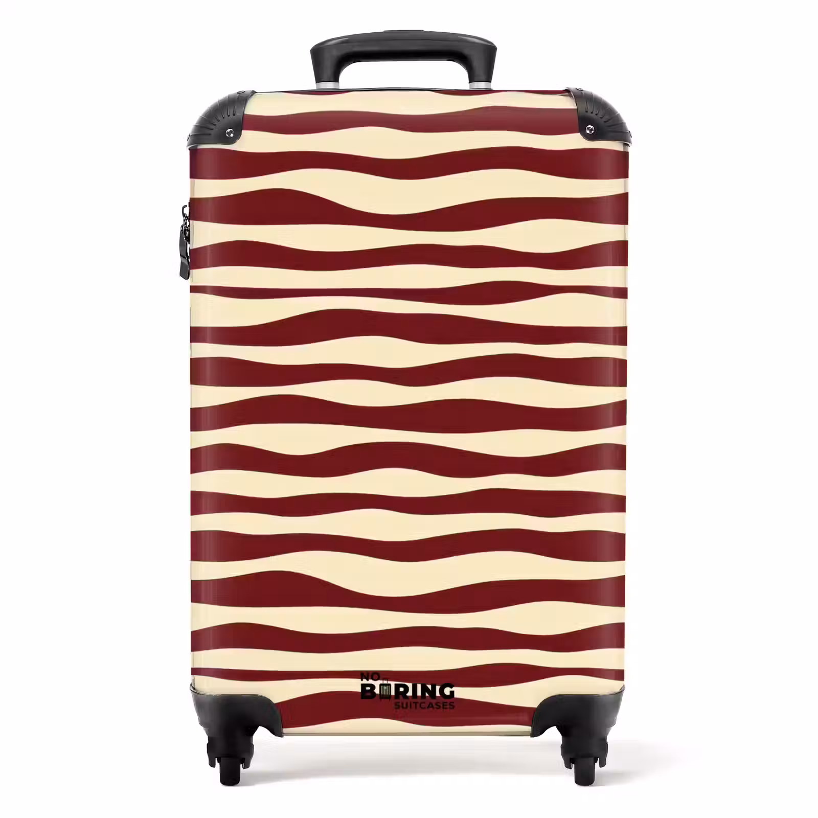 Suitcase - Waves - Red - Pattern - Cream — 1