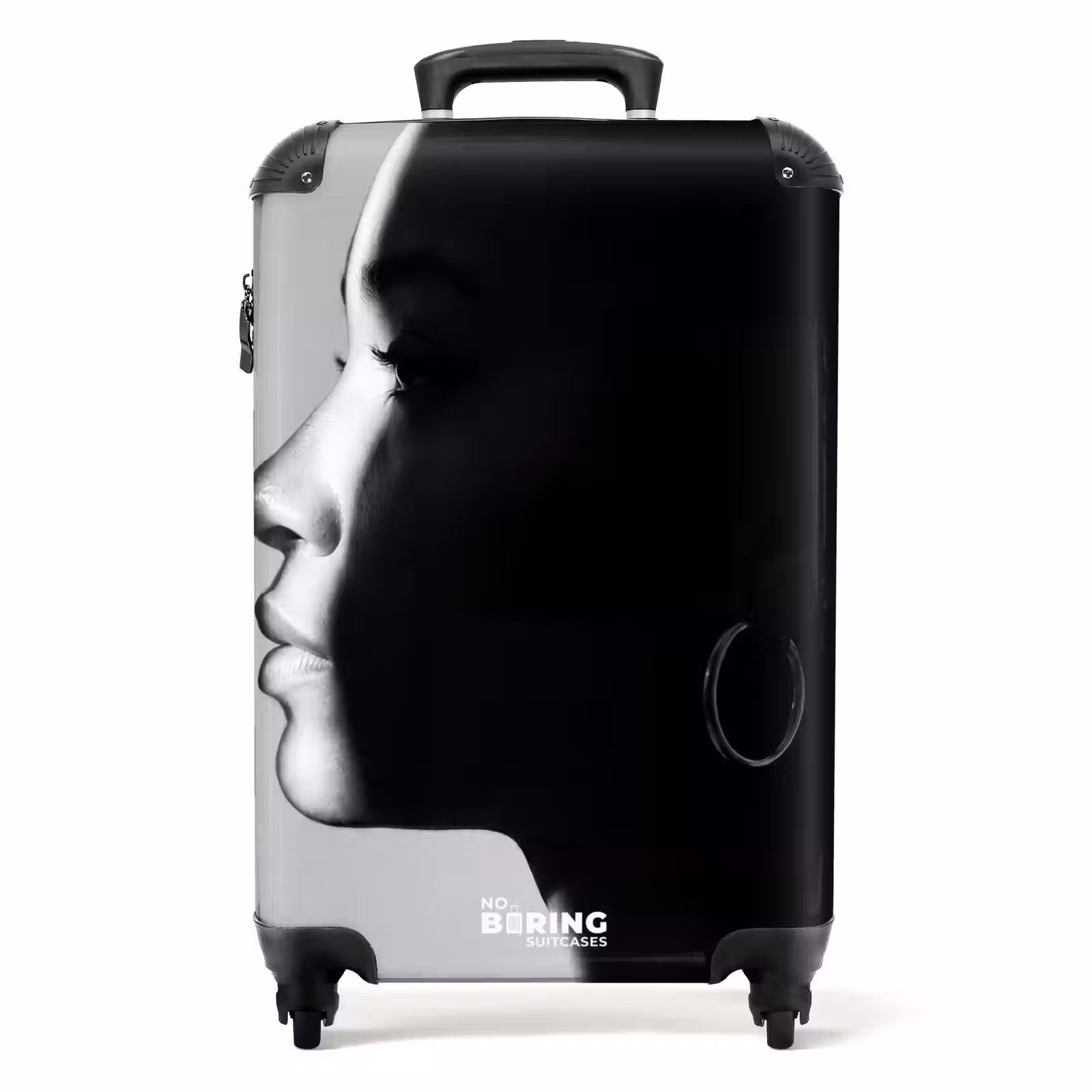 Suitcase - Woman - Profile - People - Black and White — 1