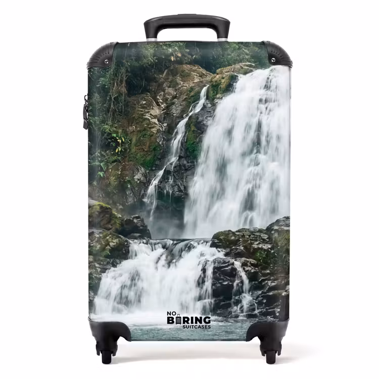 Suitcase - Waterfall - Forest - Nature - Greenery — 1