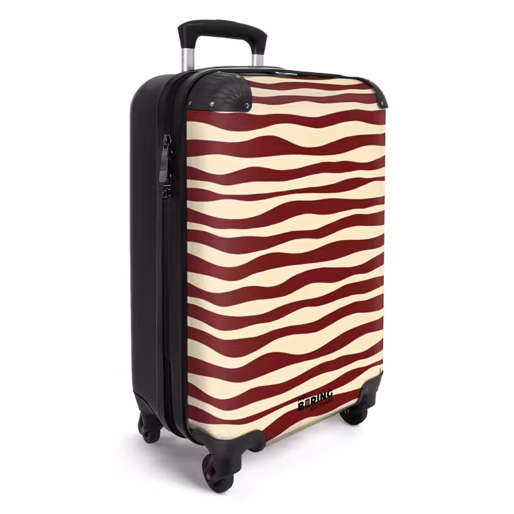 Suitcase - Waves - Red - Pattern - Cream — 4