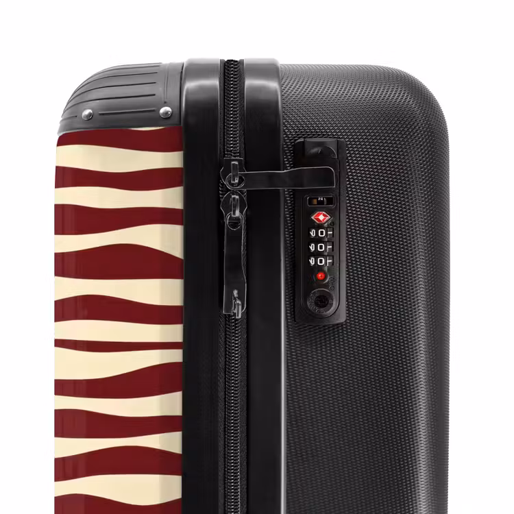 Suitcase - Waves - Red - Pattern - Cream — 5