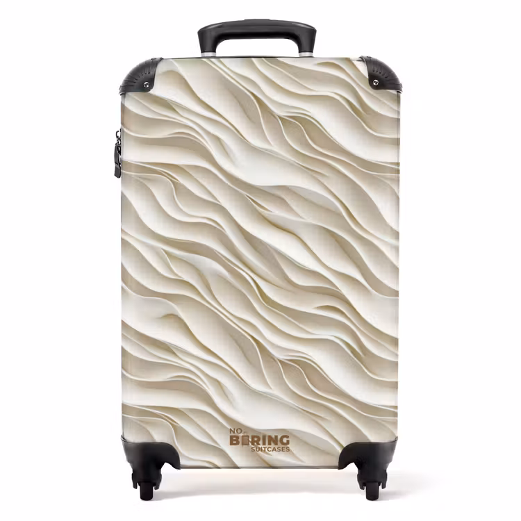 Suitcase - Waves - White - Minimalist — 1
