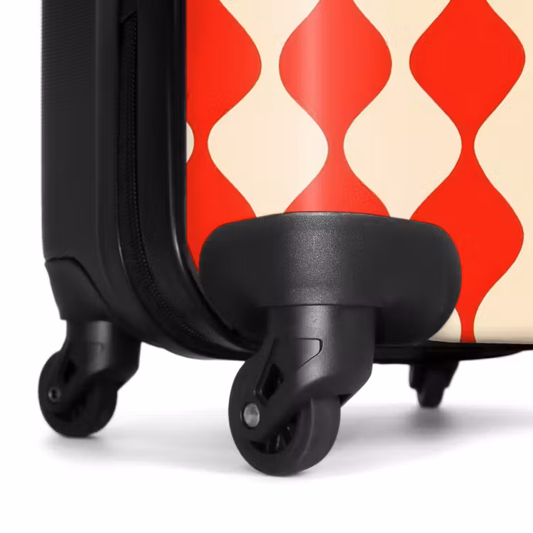 Suitcase - Wavy pattern - Retro - Red - Beige — 6