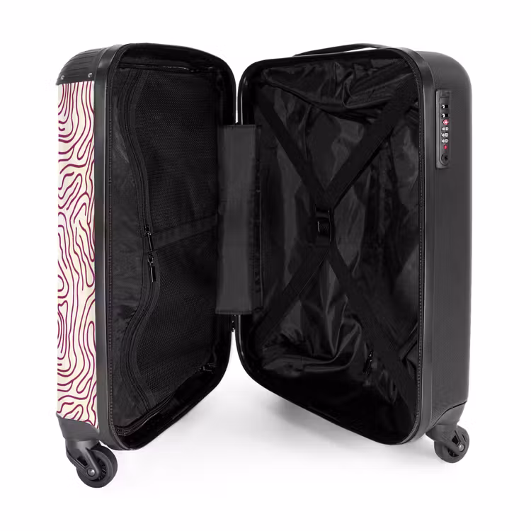 Suitcase - Winding line - Magenta - Cream — 3