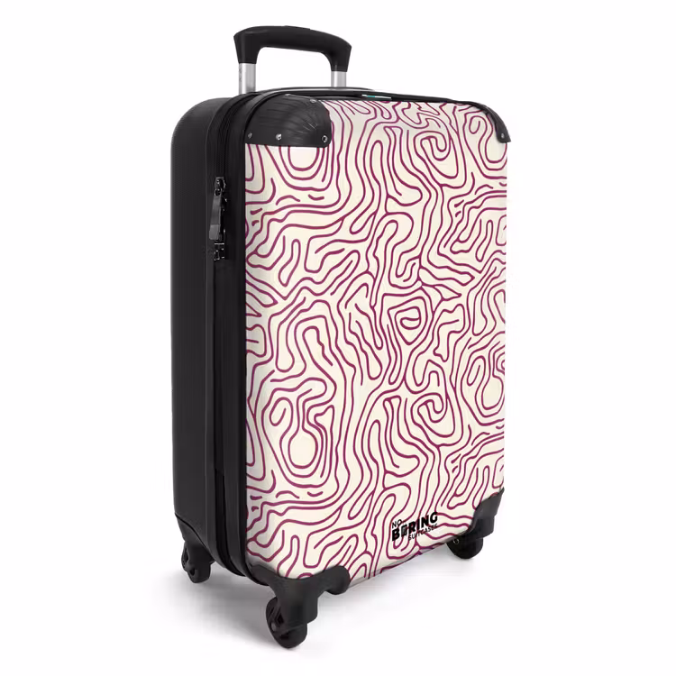 Suitcase - Winding line - Magenta - Cream — 4