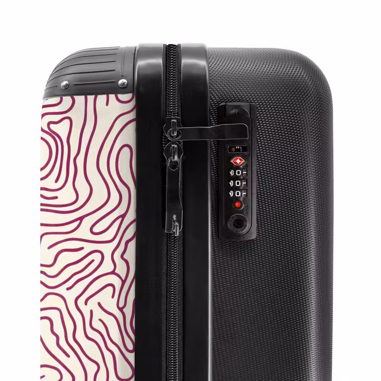 Suitcase - Winding line - Magenta - Cream — 5