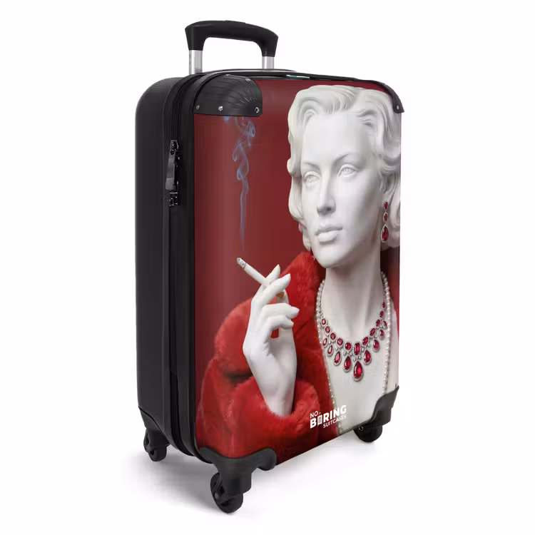 Suitcase - Women - Fur Coat - Fashion - Classic - Red — 4