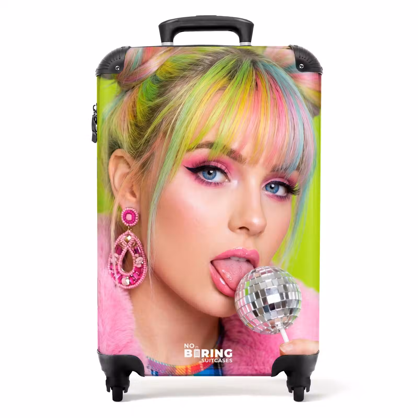 Suitcase - Woman - Colorful Hair - Pop Art - Modern - Vibrant — 1