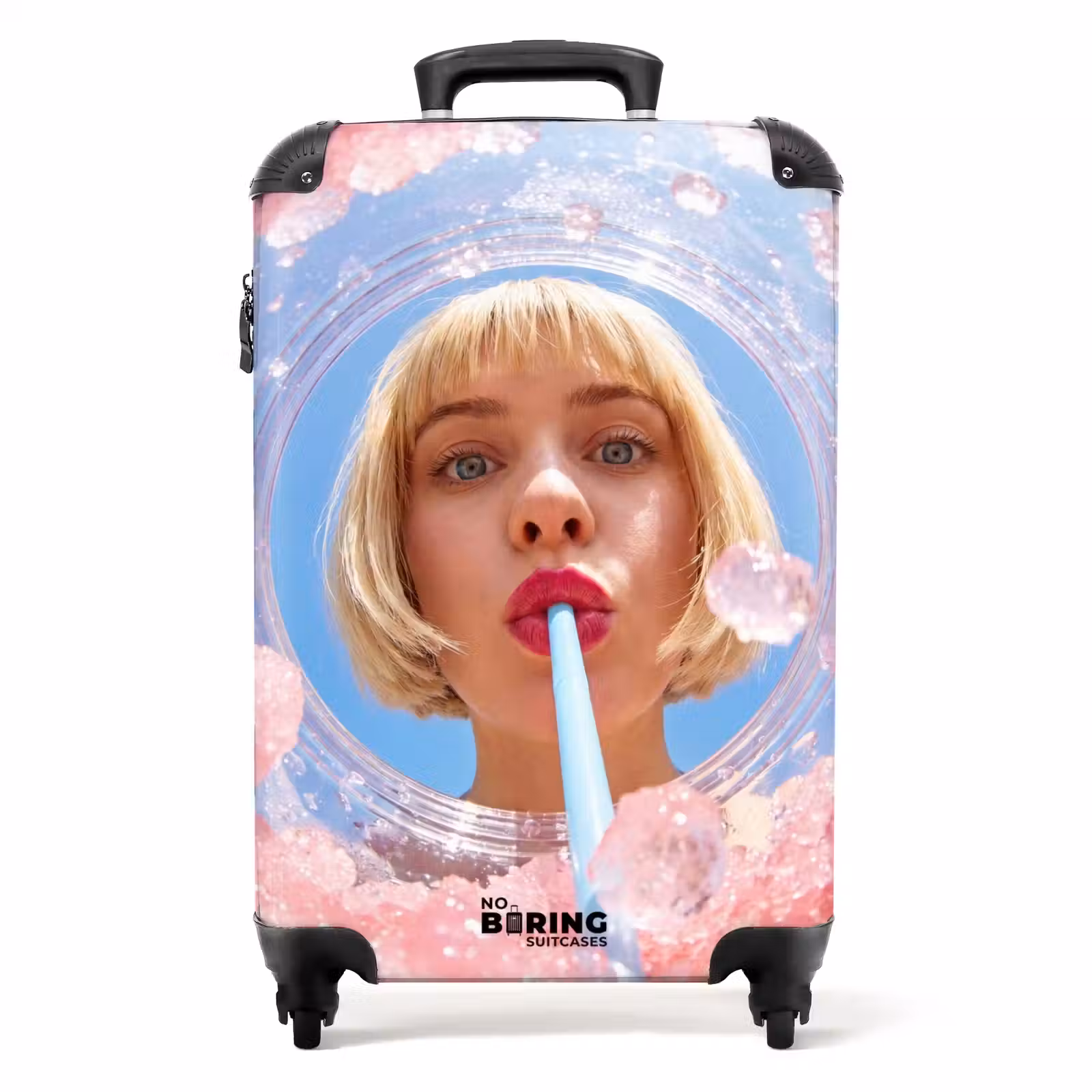 Suitcase - Woman - Drink - Summer - Pink - Blue — 1
