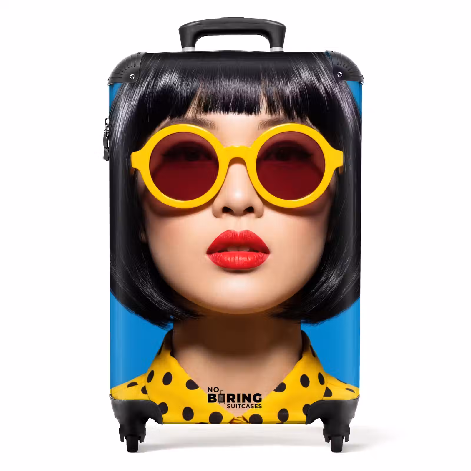Suitcase - Woman - Sunglasses - Pop Art - Portrait - Yellow — 1