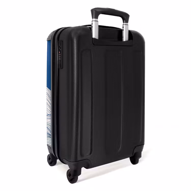 Suitcase - Whale - Tail - Waves - Line Drawing - Blue — 2