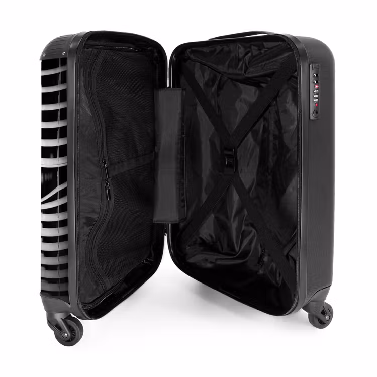 Suitcase - Woman - Blinds - Portrait - Black and White — 3