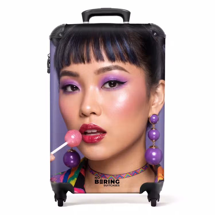 Suitcase - Woman - Portrait - Makeup - Purple - Vibrant — 1
