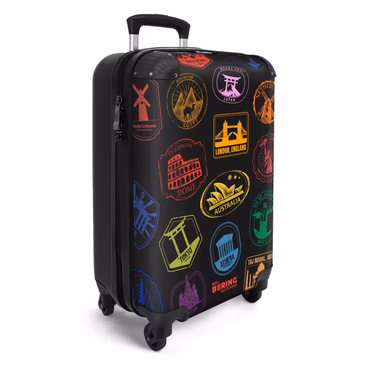 Suitcase - World Landmarks - Colorful - Stamps — 4