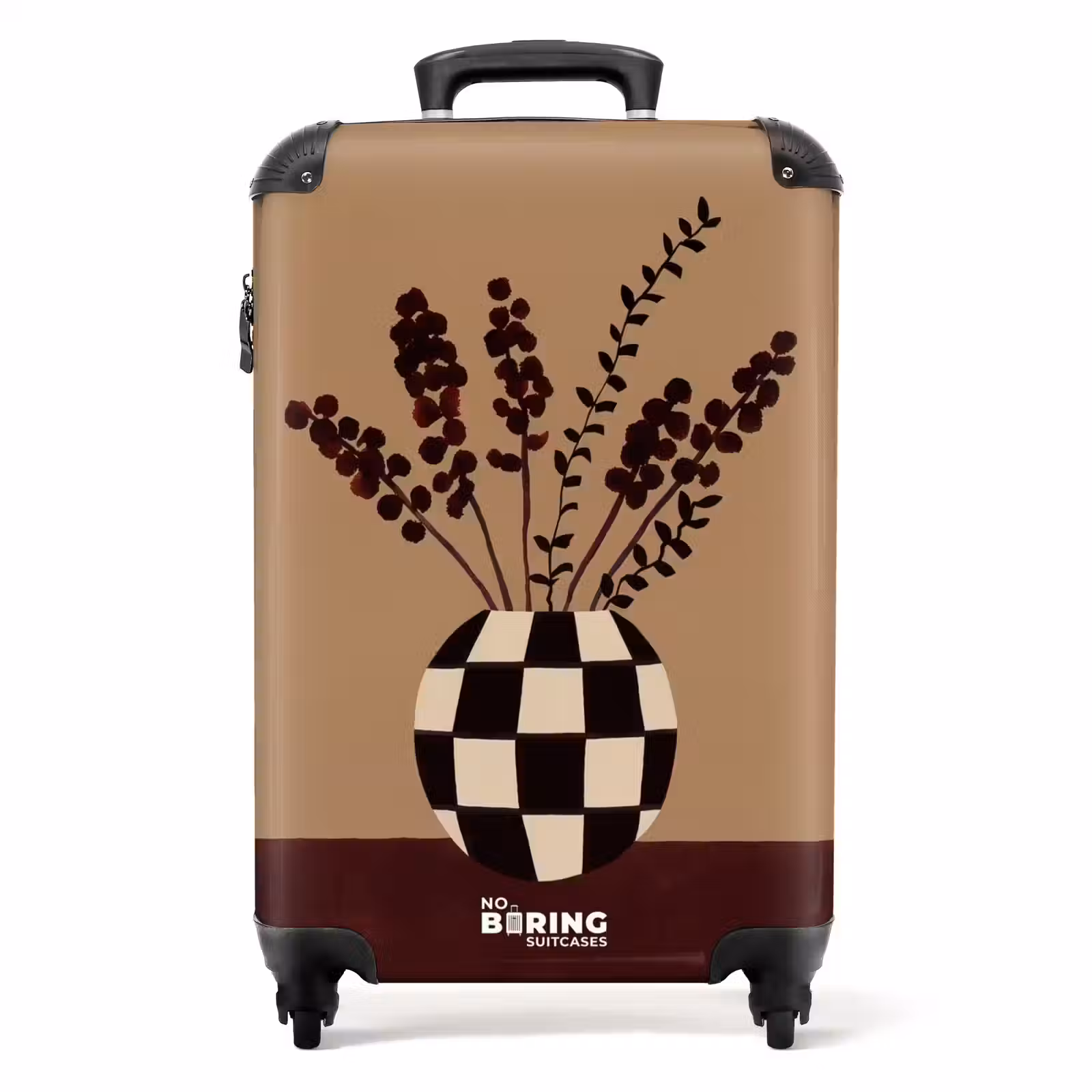 Suitcase - Minimalist - Vase - Flowers - Brown — 1