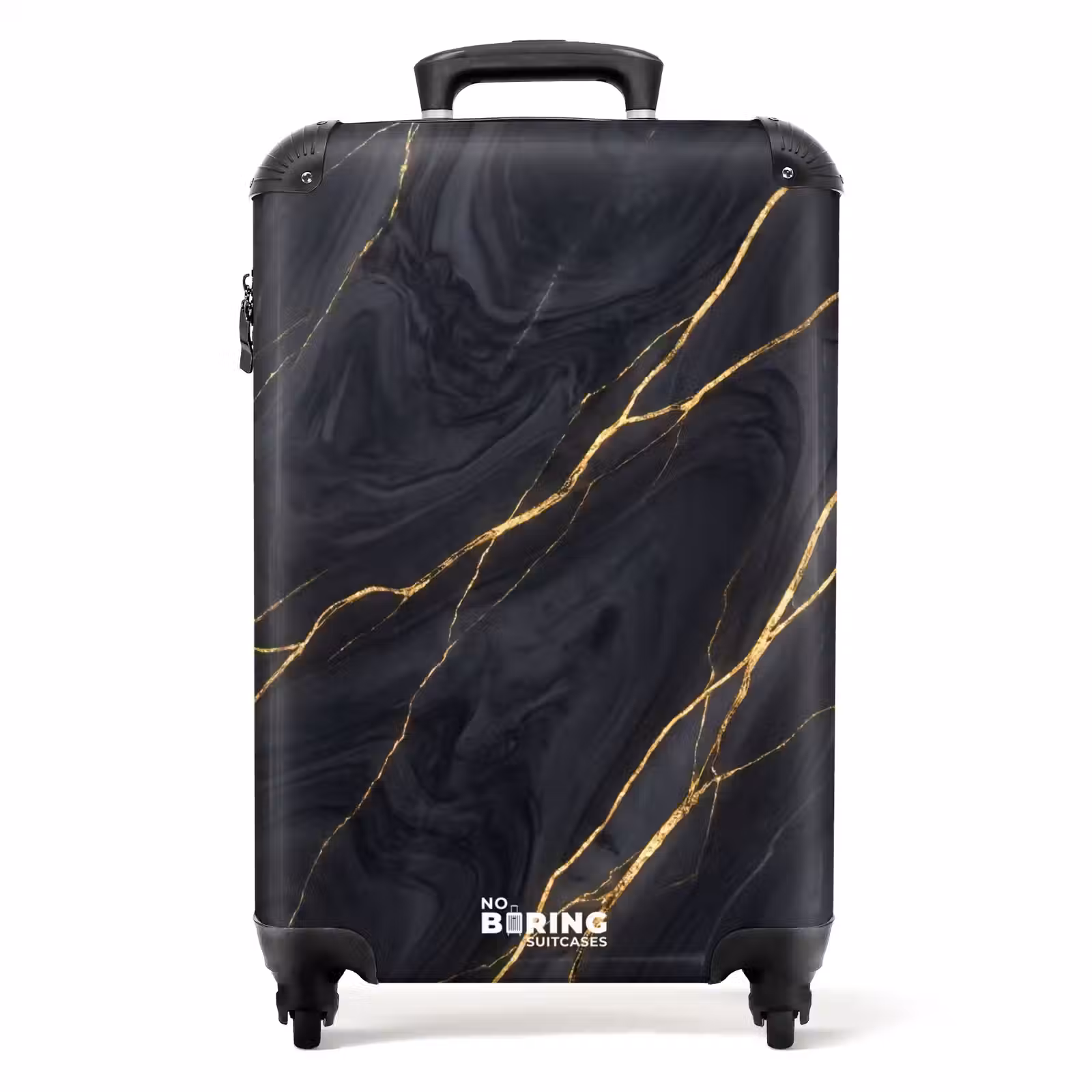 Suitcase - Marble - Gold Veins - Abstract - Modern - Black — 1