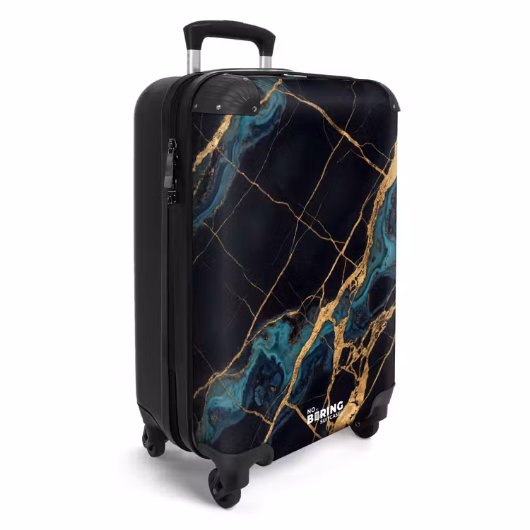 Suitcase - Abstract - Golden Lines - Art - Modern - Black — 4
