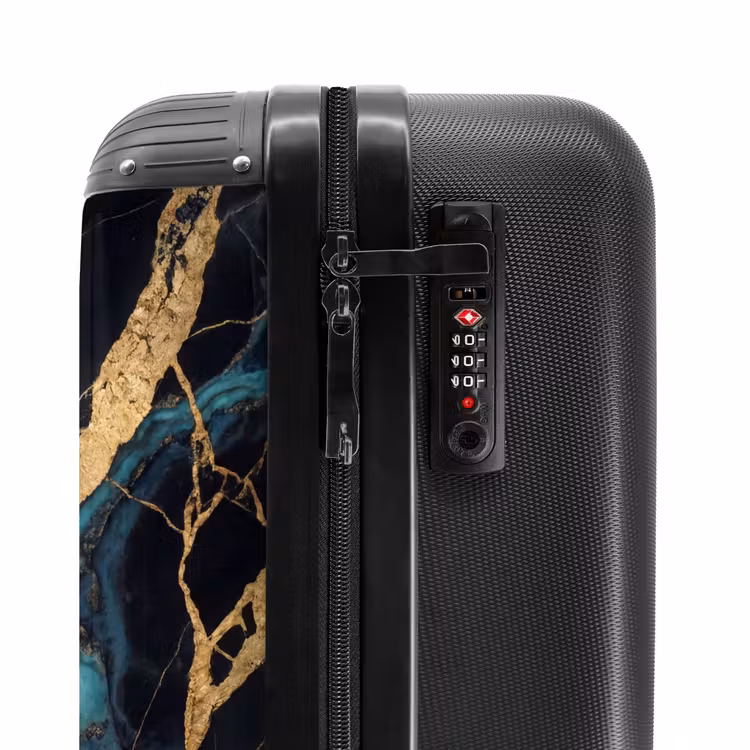 Suitcase - Abstract - Golden Lines - Art - Modern - Black — 5