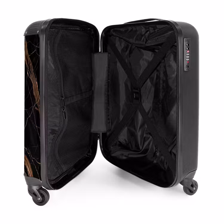 Suitcase - Marble - Gold - Pattern - Luxury - Black — 3