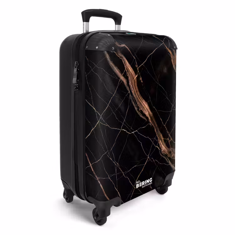 Suitcase - Marble - Gold - Pattern - Luxury - Black — 4