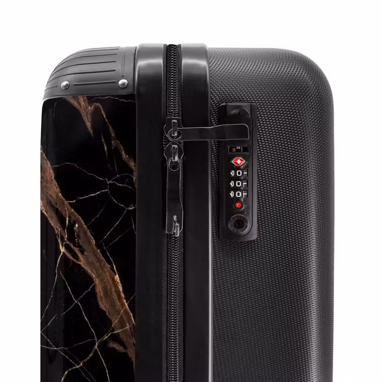 Suitcase - Marble - Gold - Pattern - Luxury - Black — 5