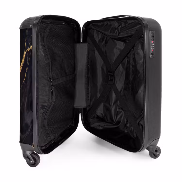 Suitcase - Marble - Gold Veins - Abstract - Black — 3
