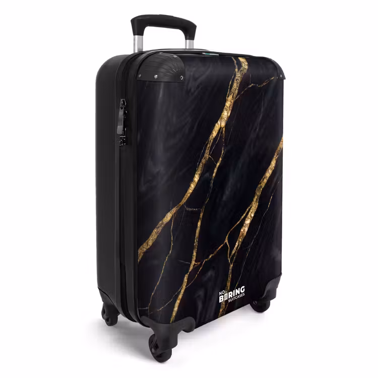 Suitcase - Marble - Gold Veins - Abstract - Black — 4
