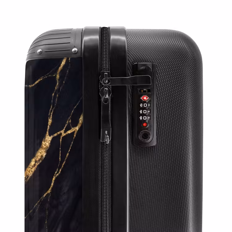 Suitcase - Marble - Gold Veins - Abstract - Black — 5
