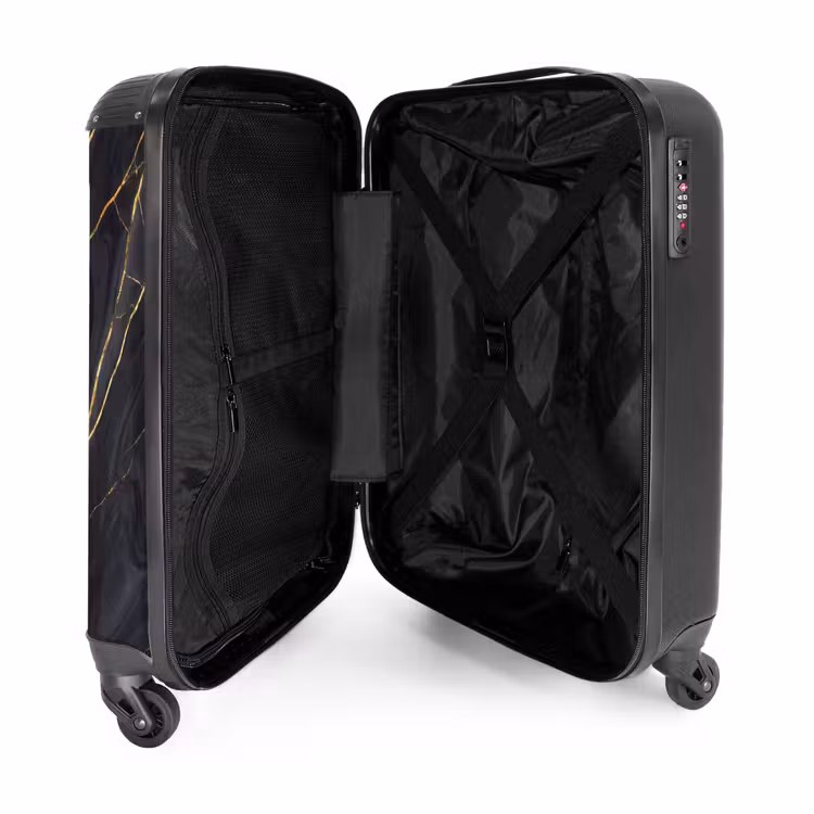 Suitcase - Marble - Gold Veins - Abstract - Modern - Black — 3