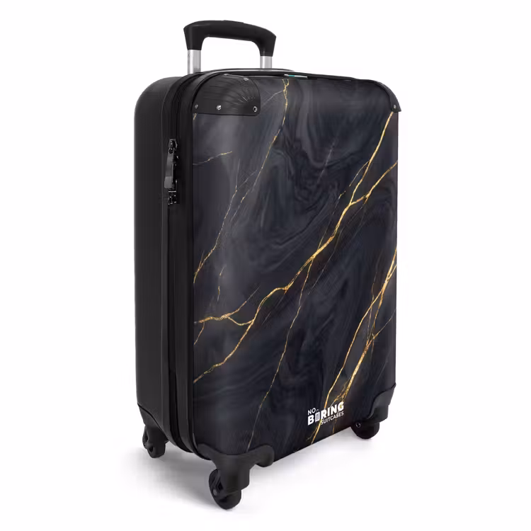 Suitcase - Marble - Gold Veins - Abstract - Modern - Black — 4