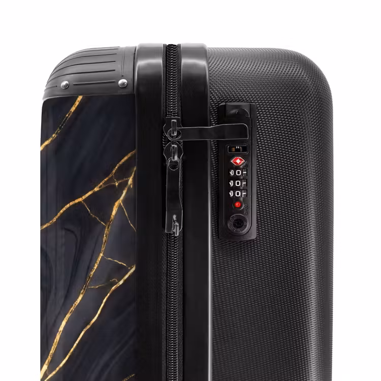 Suitcase - Marble - Gold Veins - Abstract - Modern - Black — 5