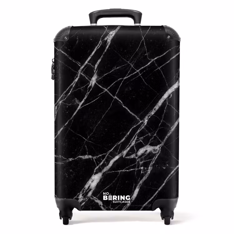 Suitcase - Marble - Veins - Abstract - Black — 1