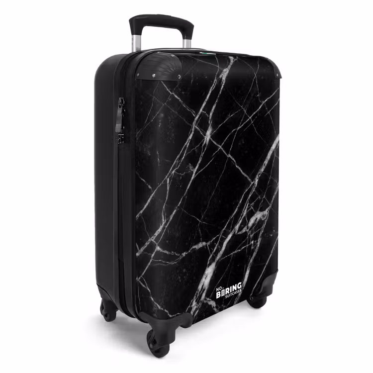 Suitcase - Marble - Veins - Abstract - Black — 4