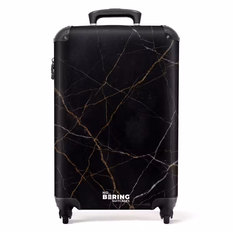 Suitcase - Natural Stone - Marble Pattern - Abstract - Modern - Black - Gold — 1