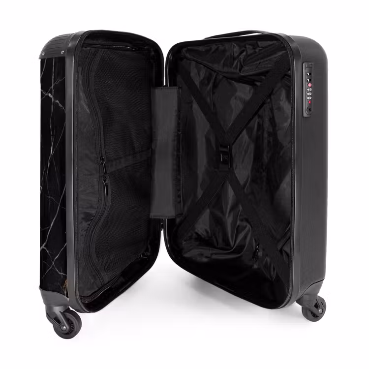 Suitcase - Natural Stone - Marble Pattern - Abstract - Modern - Black - Gold — 3