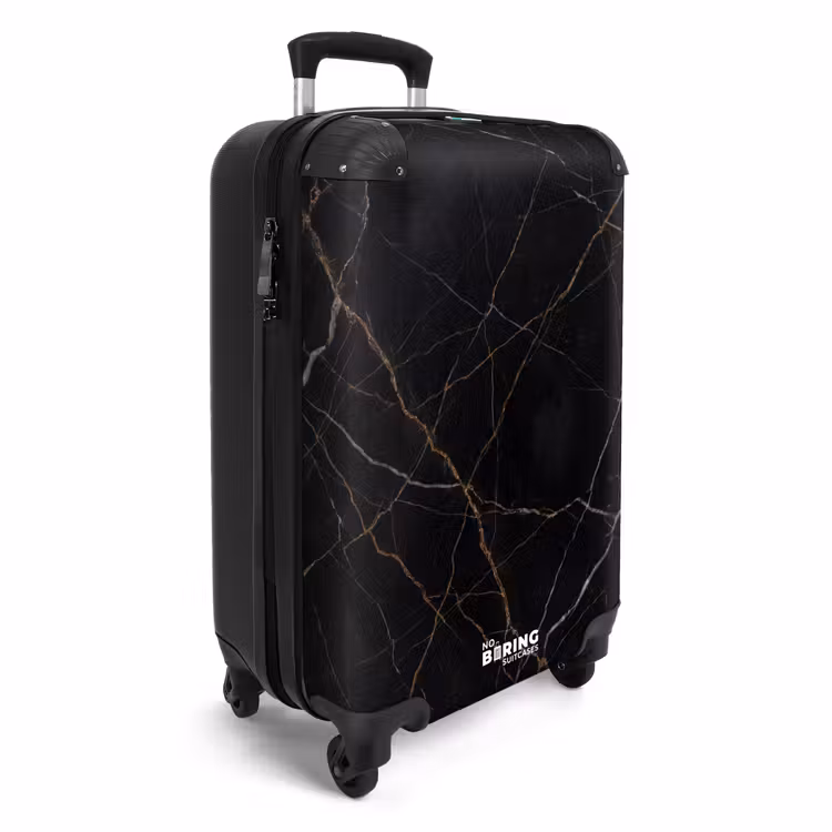 Suitcase - Natural Stone - Marble Pattern - Abstract - Modern - Black - Gold — 4