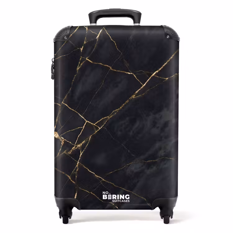 Suitcase - Texture - Golden Lines - Abstract - Modern - Black — 1