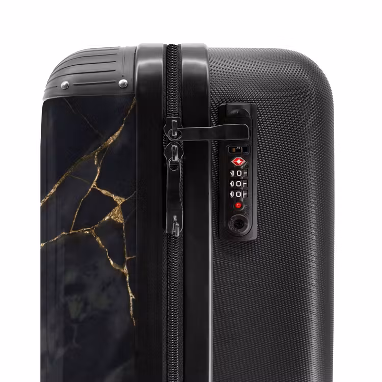 Suitcase - Texture - Golden Lines - Abstract - Modern - Black — 5
