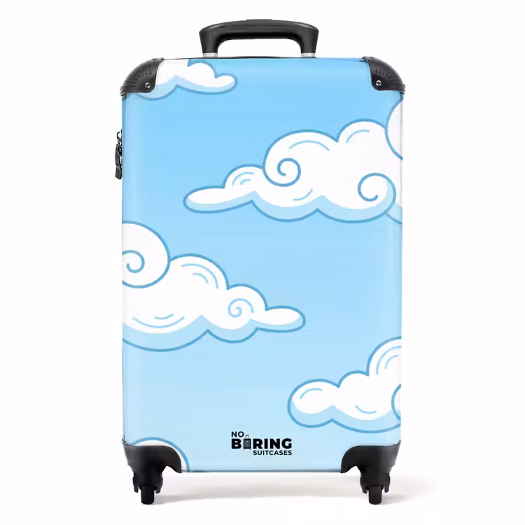 Suitcase - Cloud - Sky - Cartoon - Blue - White — 1