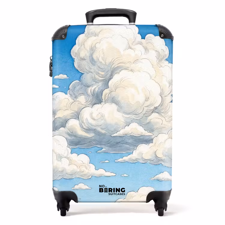 Suitcase - Clouds - Blue Sky - Nature - Modern - White — 1