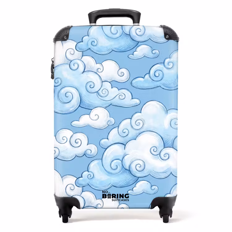 Suitcase - Clouds - Pattern - Sky - Illustration - White — 1