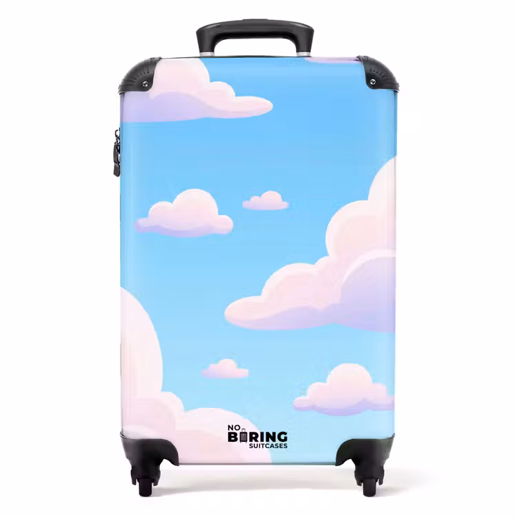 Suitcase - Clouds - Pink - Blue - Nature - Modern — 1