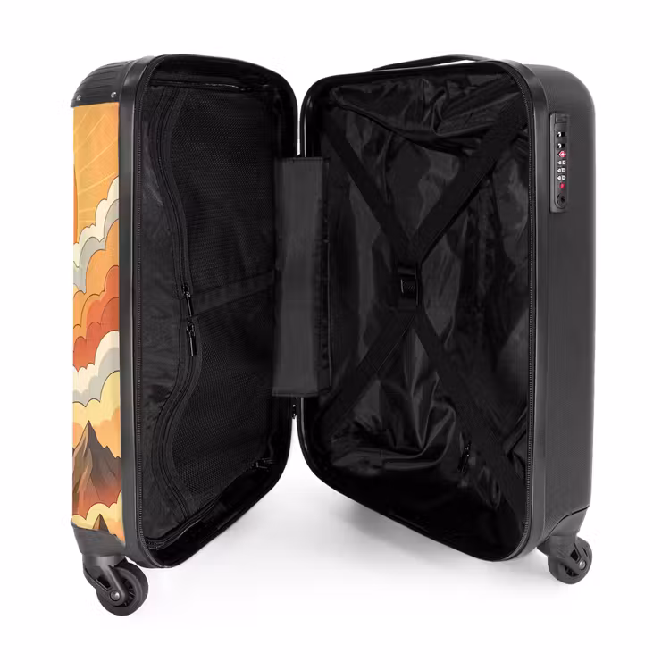 Suitcase - Mountains - Clouds - Nature - Sunrise - Orange — 3