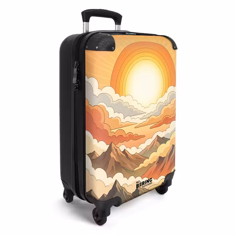Suitcase - Mountains - Clouds - Nature - Sunrise - Orange — 4