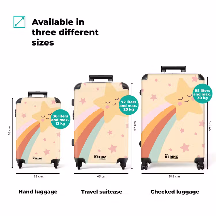 Suitcase - Star - Rainbow - Night - Illustration - Pastel — 3